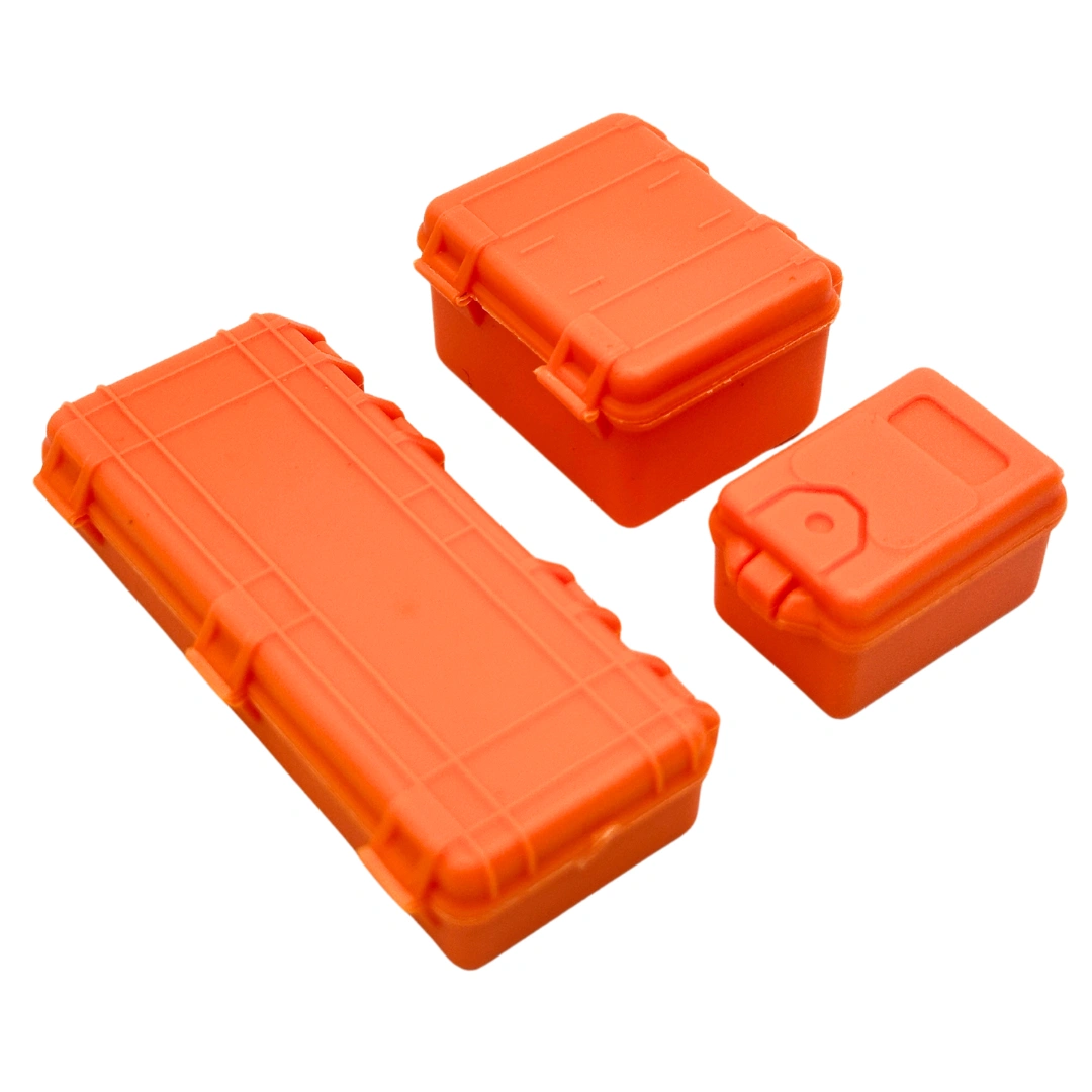 RC Crawler Toolboxes Orange 1/24 1/18 Scale Functional Lid Set